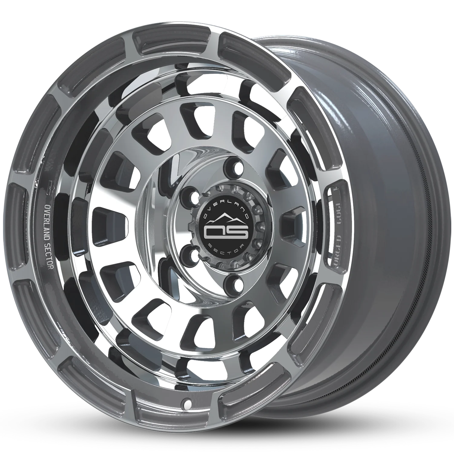 Overland Sector Badlander Forged 17x9 -12 6x139.7mm 106.1mm Gloss Gun Metal Machined Face - Image 3