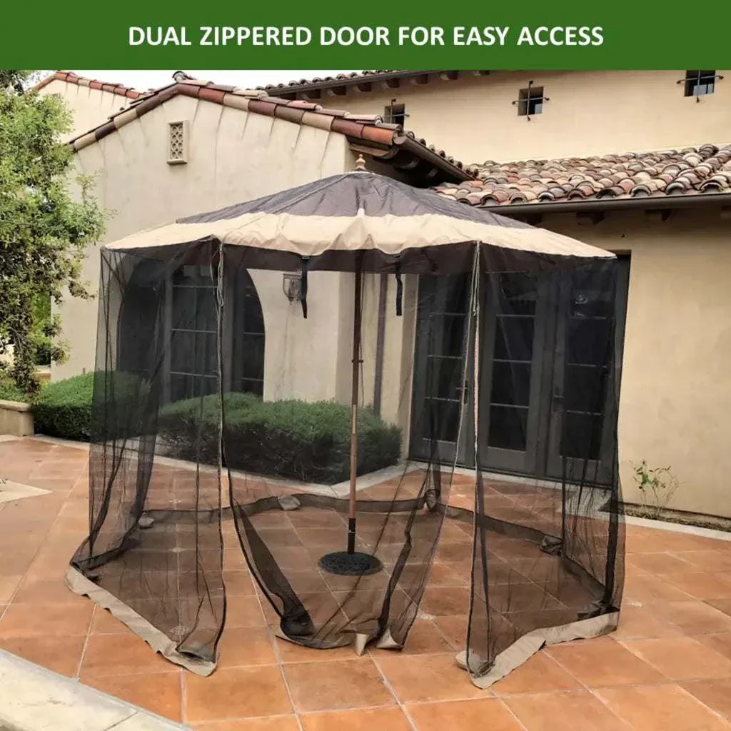 Patio Umbrella Mosquito Screen Netting fit 9ft to 11ft Market or Hanging Cantilever Umbrellas - Image 3