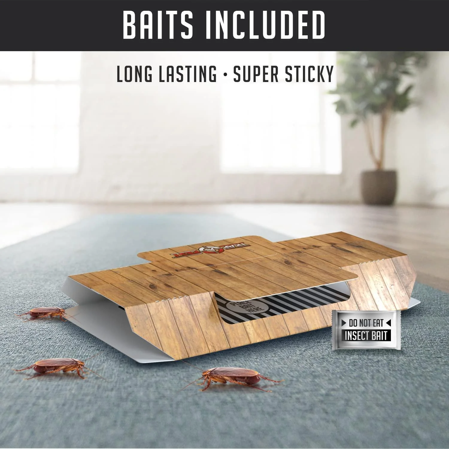 Roach Traps Indoor Sticky (18 Pack) - Glue Traps for Roaches Bug Traps with Roach Bait Traps - Long Lasting Non-Toxic Children and Pet Friendly - Trap a Pest - Image 5