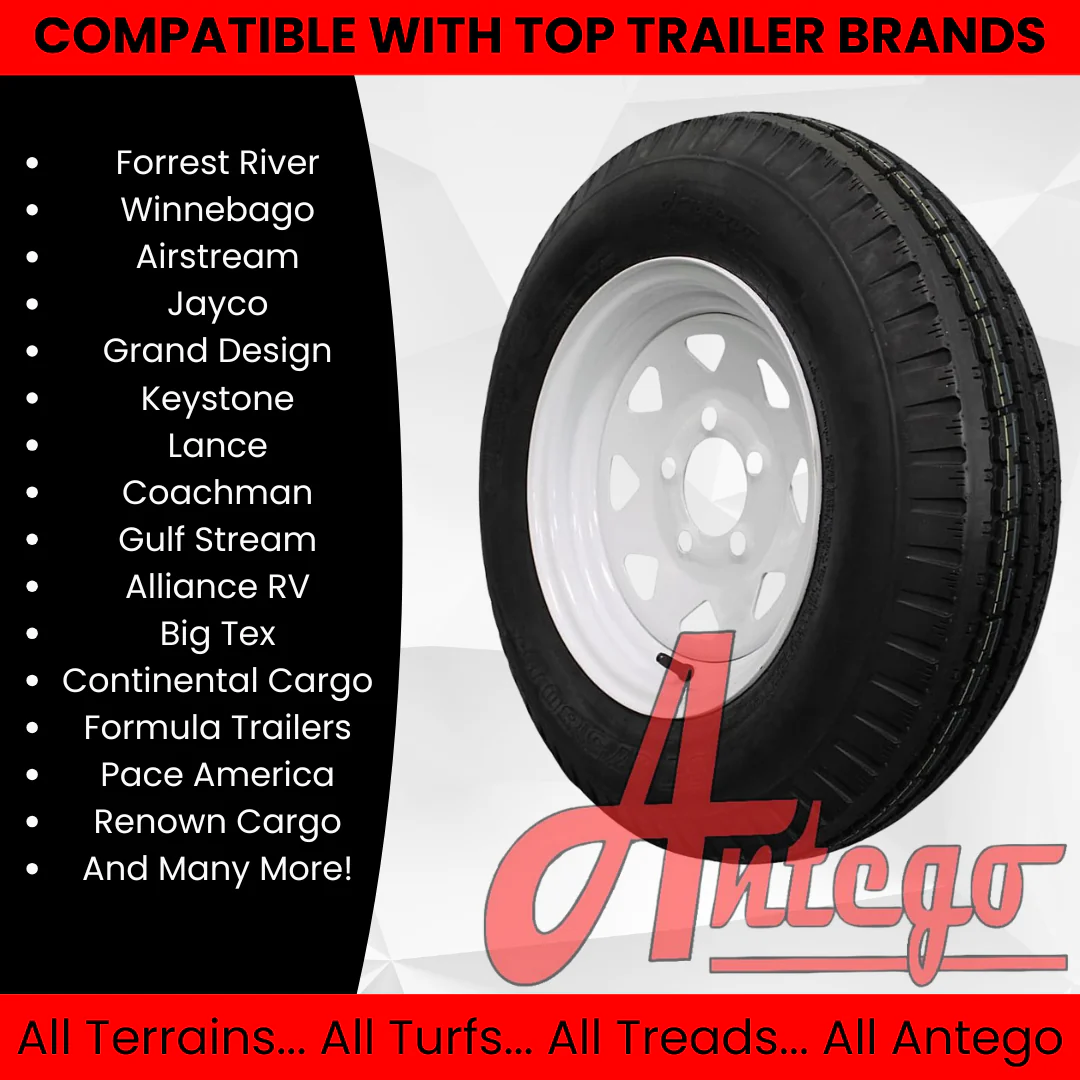 (Single Assembly) Antego Tire and Wheel Heavy-Duty 175/80D13 Highway Terrain – 6-Ply-Ply, 13.0-Inch Wheel, Designed for Secure & Stable Towing | A130454510116206ST17580D13 - Image 3