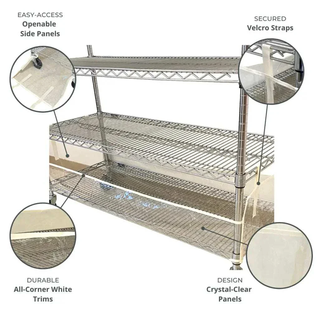 Storage Shelving Bottom Cover, 36"W x 18"D x 6"H, All Clear PVC Panels (Bottom Part ONLY) - Image 2
