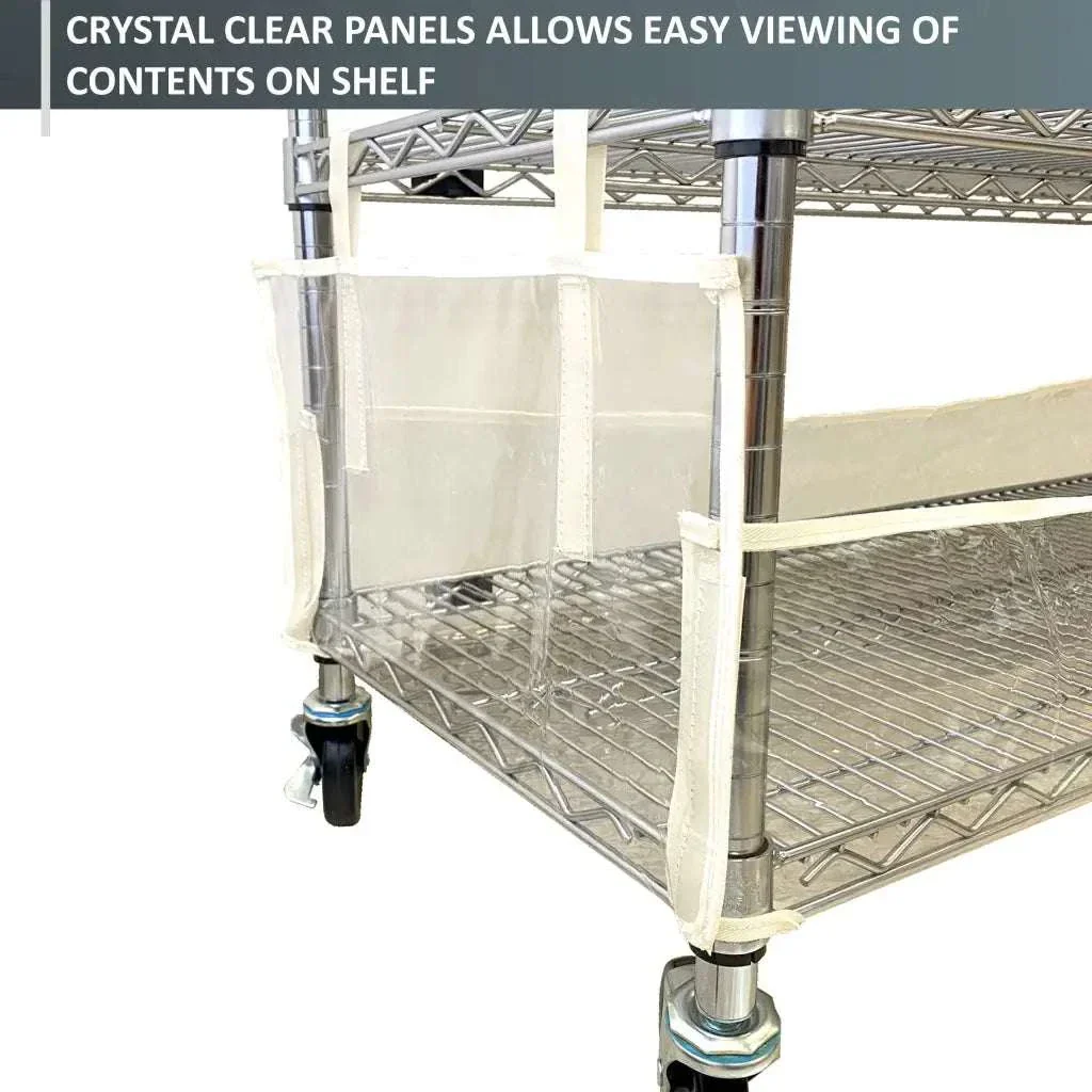 Storage Shelving Bottom Cover, 36"W x 18"D x 6"H, All Clear PVC Panels (Bottom Part ONLY) - Image 6