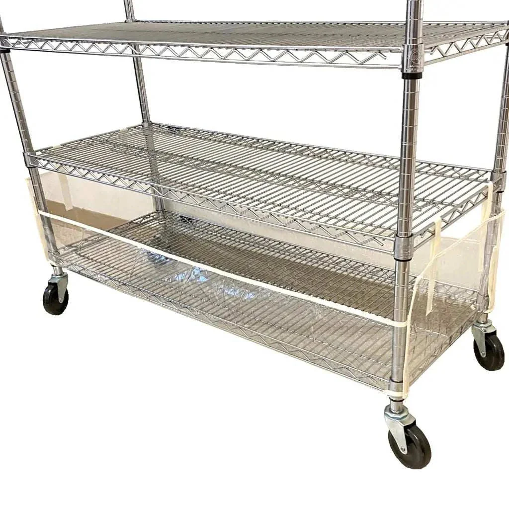 Storage Shelving Bottom Cover, 72"W x 18"D x 6"H, All Clear PVC Panels (Bottom Part ONLY)