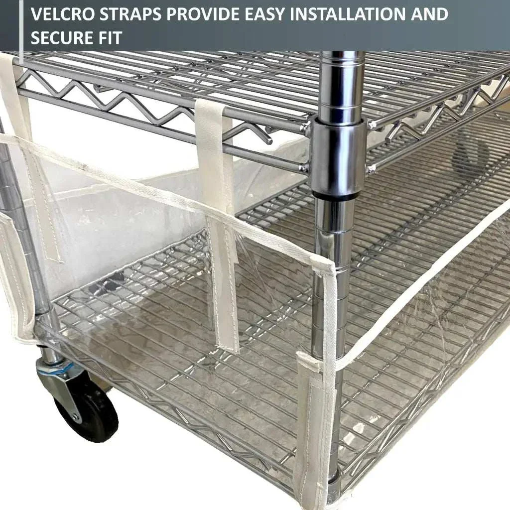 Storage Shelving Bottom Cover, 72"W x 18"D x 6"H, All Clear PVC Panels (Bottom Part ONLY) - Image 7