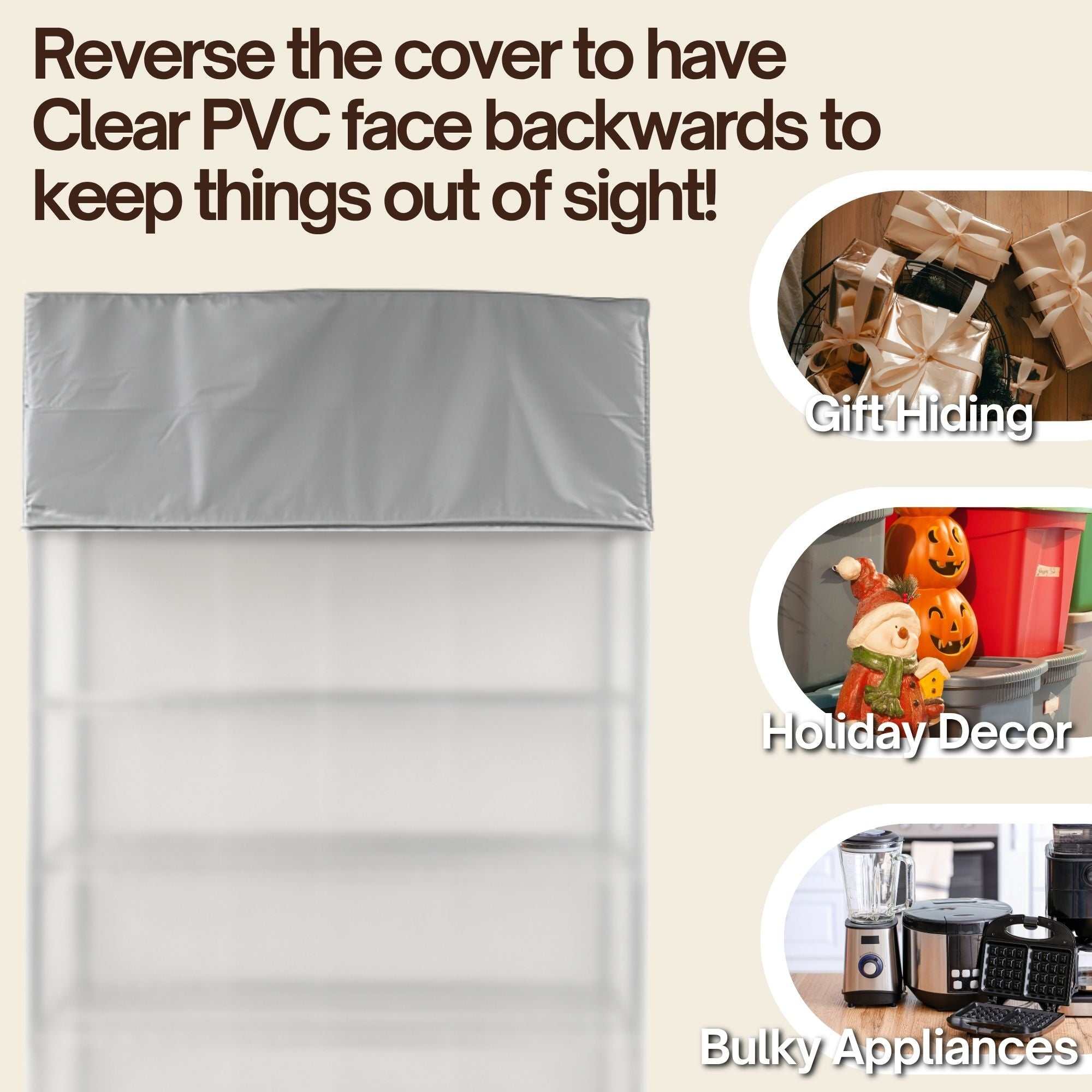 Storage Shelving Top Cover, 48"W x 18"D x 18"H, one side see through panel (Top Part ONLY) - Image 3