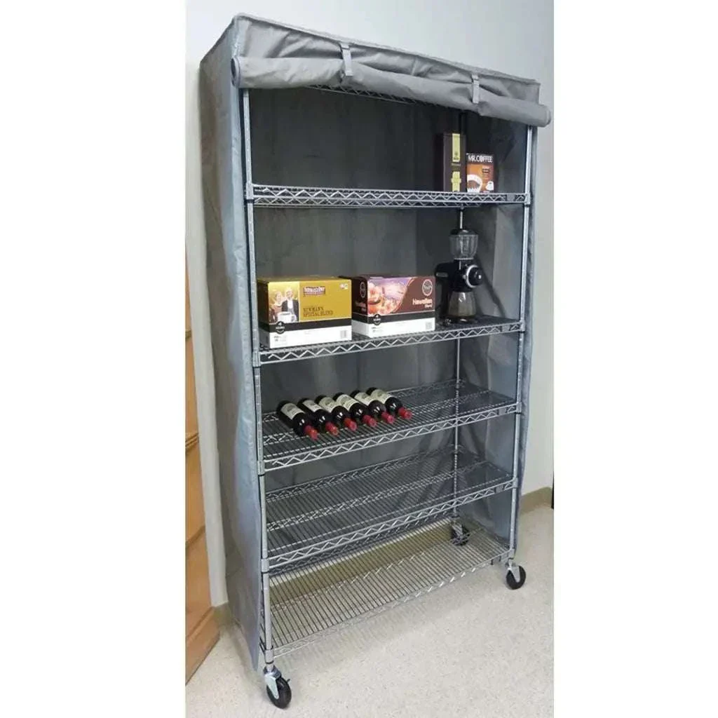 Storage Shelving Unit Cover, fits racks 30"W x 14"D x 62"H in Grey - Image 6