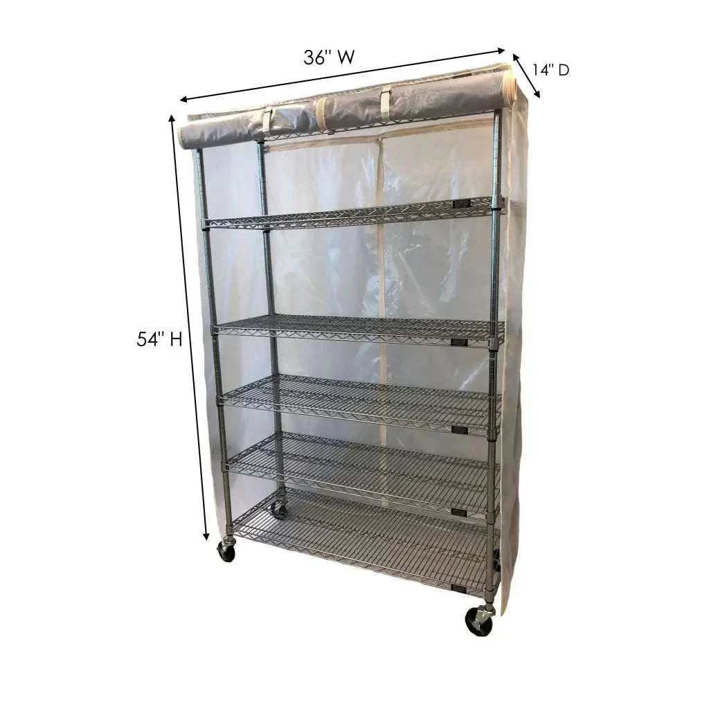 Storage Shelving Unit Cover, fits racks 36"W x 14"D x 54"H all see through mesh PVC - Image 2