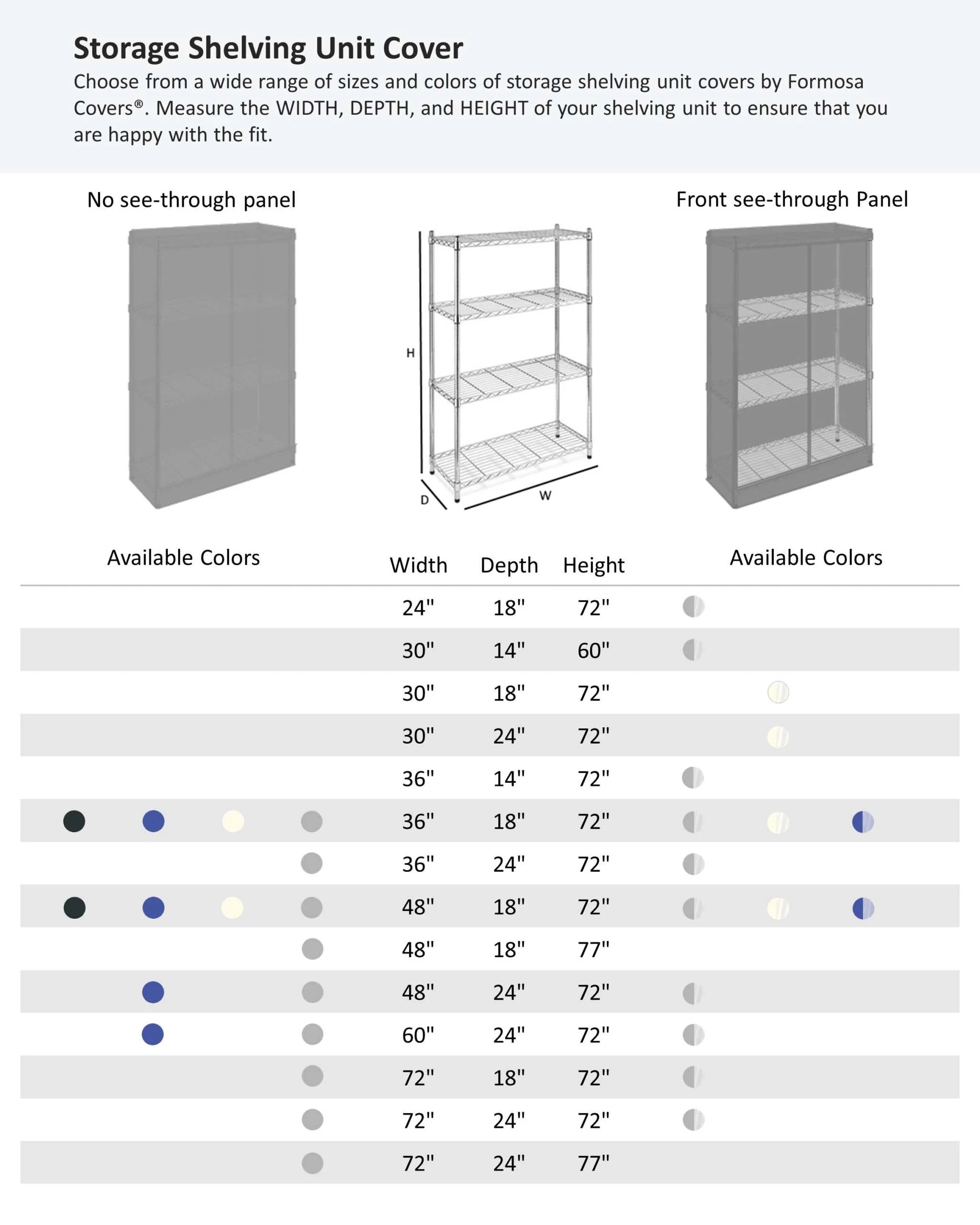 Storage Shelving Unit Cover, fits racks 36"W x 14"D x 72"H one side see through panel in Grey - Image 8