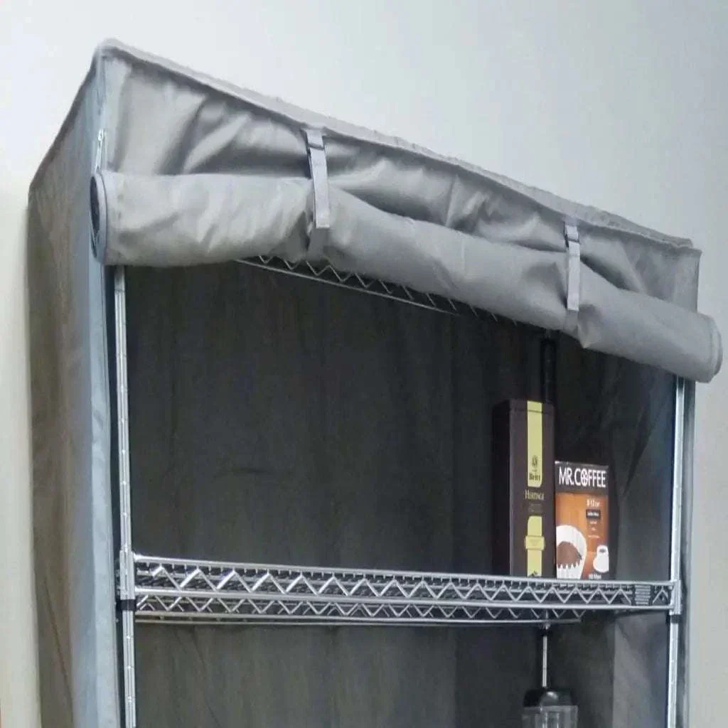 Storage Shelving Unit Cover, fits racks 36"W x 18"D x 62"H in Grey - Image 3