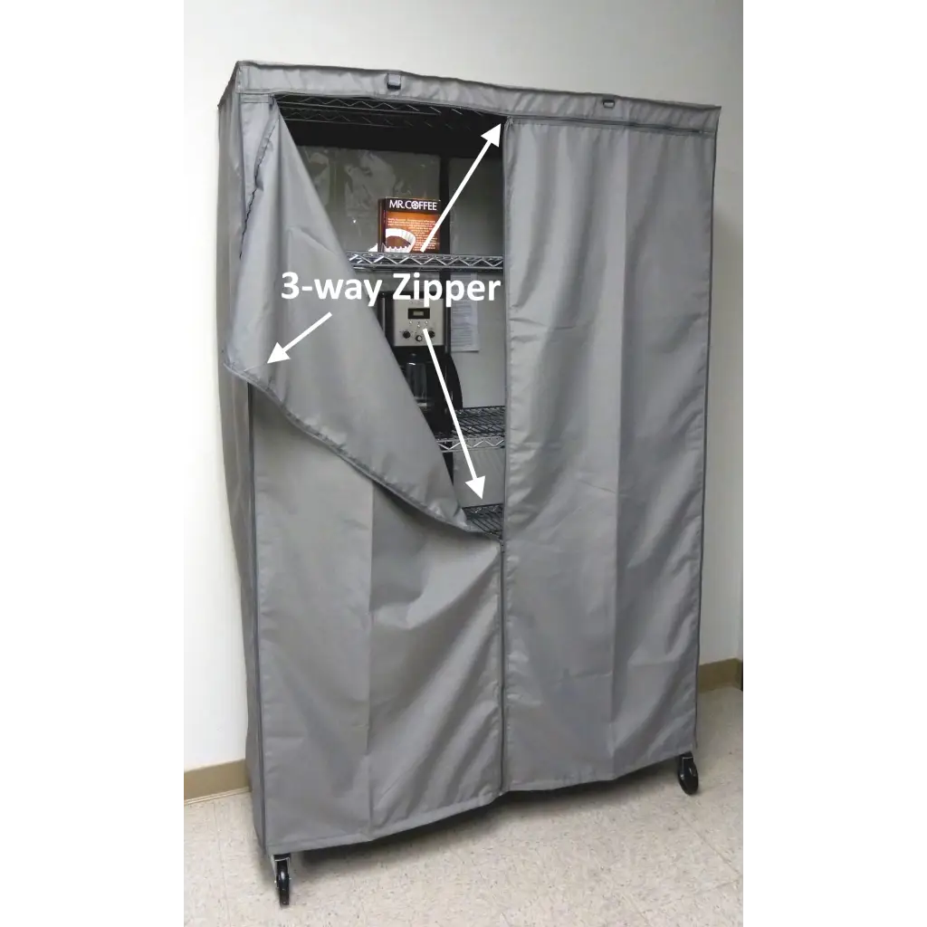 Storage Shelving Unit Cover, fits racks 36"W x 18"D x 72"H in Grey - Image 5