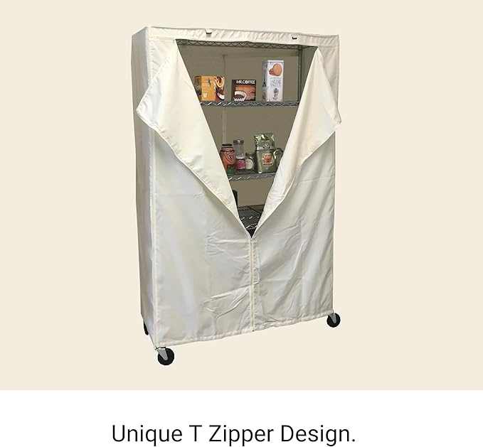 Storage Shelving Unit Cover, fits racks 36"W x 18"D x 72"H in Off White - Image 3