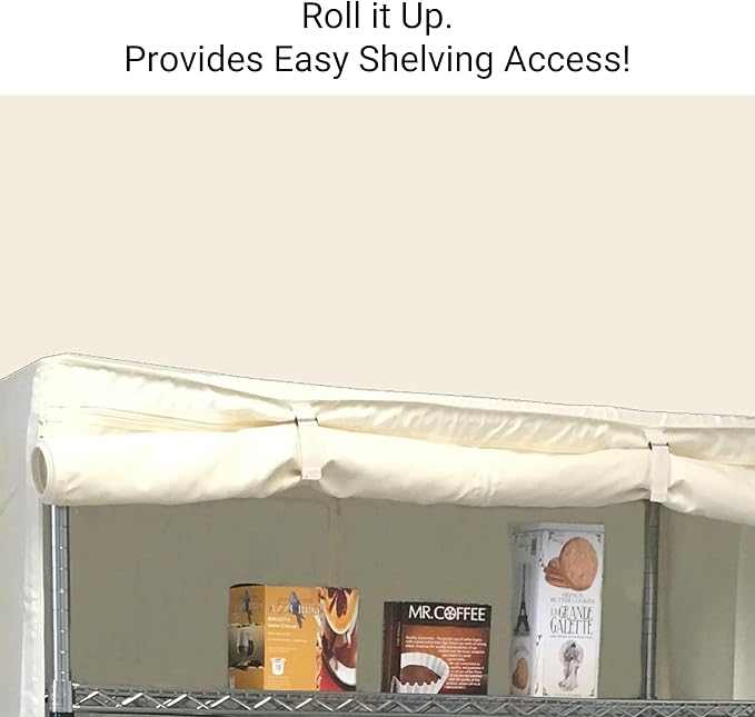 Storage Shelving Unit Cover, fits racks 36"W x 18"D x 72"H in Off White - Image 4