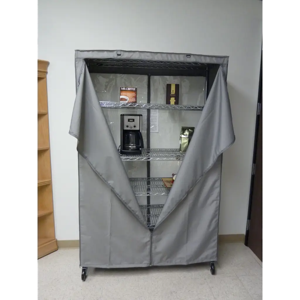 Storage Shelving Unit Cover, fits racks 60"W x 18"D x 72"H in Grey - Image 7