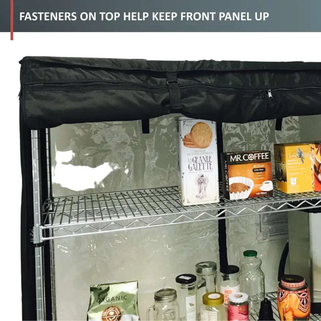 Storage Shelving Unit Cover, fits racks 60"W x 24"D x 72"H in Black - Image 4